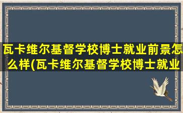 瓦卡维尔基督学校博士就业前景怎么样(瓦卡维尔基督学校博士就业前景)