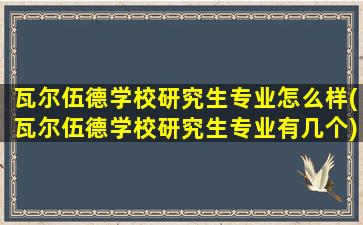 瓦尔伍德学校研究生专业怎么样(瓦尔伍德学校研究生专业有几个)