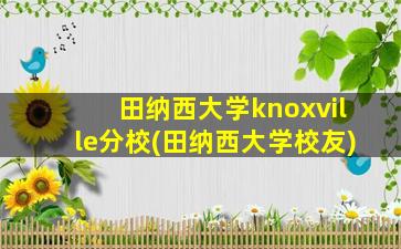 田纳西大学knoxville分校(田纳西大学校友)