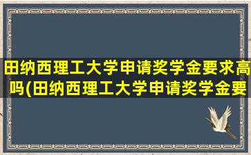 田纳西理工大学申请奖学金要求高吗(田纳西理工大学申请奖学金要求多少)