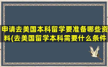 申请去美国本科留学要准备哪些资料(去美国留学本科需要什么条件)