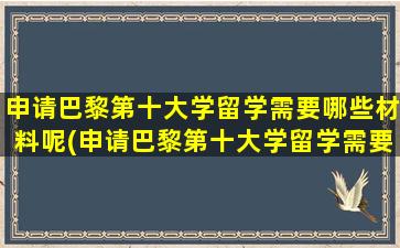 申请巴黎第十大学留学需要哪些材料呢(申请巴黎第十大学留学需要哪些材料和证件)