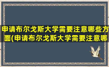 申请布尔戈斯大学需要注意哪些方面(申请布尔戈斯大学需要注意哪些条件)