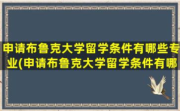 申请布鲁克大学留学条件有哪些专业(申请布鲁克大学留学条件有哪些呢)