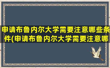 申请布鲁内尔大学需要注意哪些条件(申请布鲁内尔大学需要注意哪些方面)