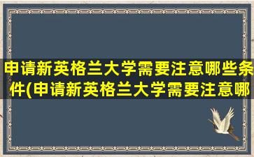 申请新英格兰大学需要注意哪些条件(申请新英格兰大学需要注意哪些细节)