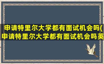 申请特里尔大学都有面试机会吗(申请特里尔大学都有面试机会吗英语)