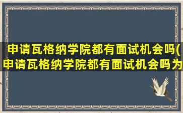 申请瓦格纳学院都有面试机会吗(申请瓦格纳学院都有面试机会吗为什么)