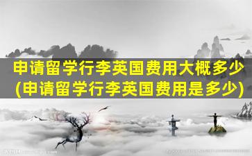 申请留学行李英国费用大概多少(申请留学行李英国费用是多少)