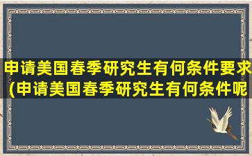 申请美国春季研究生有何条件要求(申请美国春季研究生有何条件呢)