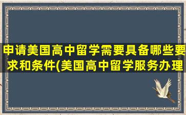 申请美国高中留学需要具备哪些要求和条件(美国高中留学服务办理)