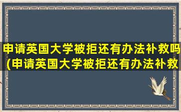 申请英国大学被拒还有办法补救吗(申请英国大学被拒还有办法补救吗视频)