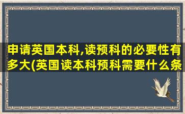 申请英国本科,读预科的必要性有多大(英国读本科预科需要什么条件)