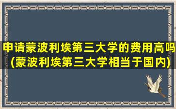 申请蒙波利埃第三大学的费用高吗(蒙波利埃第三大学相当于国内)