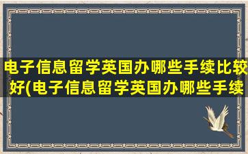 电子信息留学英国办哪些手续比较好(电子信息留学英国办哪些手续)