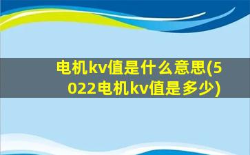 电机kv值是什么意思(5022电机kv值是多少)