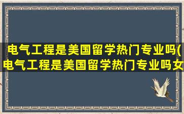 电气工程是美国留学热门专业吗(电气工程是美国留学热门专业吗女生)