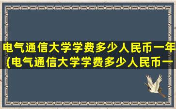 电气通信大学学费多少人民币一年(电气通信大学学费多少人民币一个月)