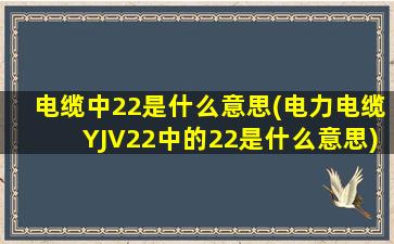 电缆中22是什么意思(电力电缆YJV22中的22是什么意思)