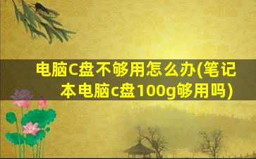 电脑C盘不够用怎么办(笔记本电脑c盘100g够用吗)