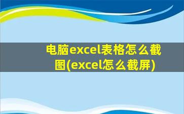 电脑excel表格怎么截图(excel怎么截屏)