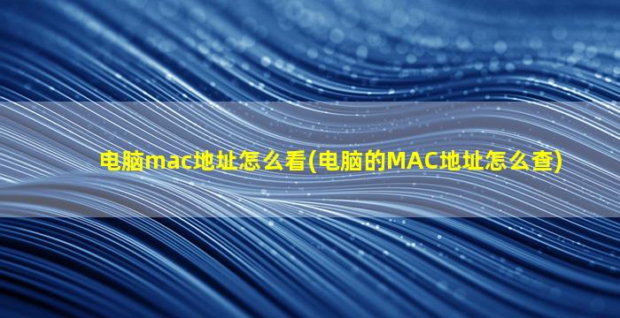 电脑mac地址怎么看(电脑的MAC地址怎么查)