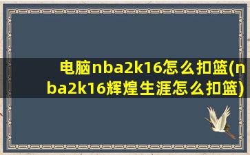 电脑nba2k16怎么扣篮(nba2k16辉煌生涯怎么扣篮)