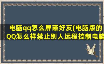 电脑qq怎么屏蔽好友(电脑版的QQ怎么样禁止别人远程控制电脑)