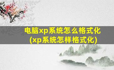 电脑xp系统怎么格式化(xp系统怎样格式化)