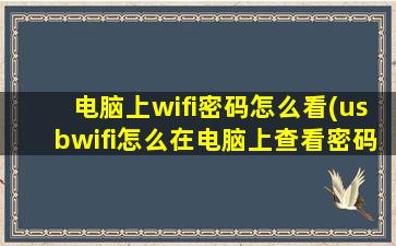 电脑上wifi密码怎么看(usbwifi怎么在电脑上查看密码)