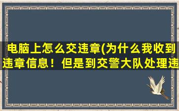 电脑上怎么交违章(为什么我收到违章信息！但是到交警大队处理违章时却电脑查不到违章信息)