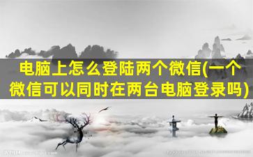 电脑上怎么登陆两个微信(一个微信可以同时在两台电脑登录吗)