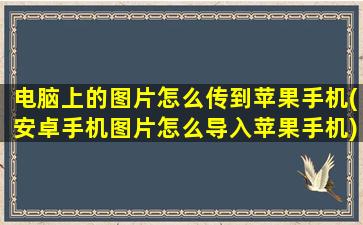 电脑上的图片怎么传到苹果手机(安卓手机图片怎么导入苹果手机)