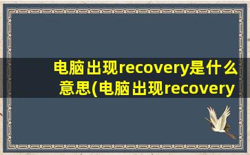 电脑出现recovery是什么意思(电脑出现recovery怎么解决)