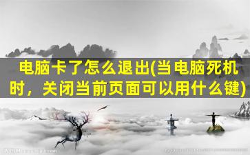 电脑卡了怎么退出(当电脑死机时，关闭当前页面可以用什么键)