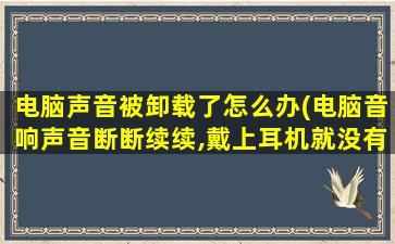 电脑声音被卸载了怎么办(电脑音响声音断断续续,戴上耳机就没有问题，我该怎么办)