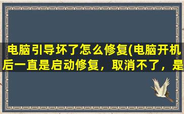 电脑引导坏了怎么修复(电脑开机后一直是启动修复，取消不了，是咋回事)