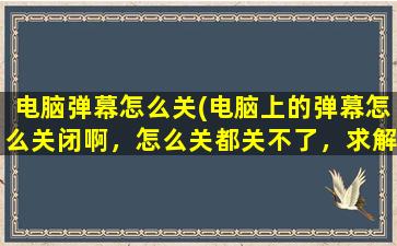 电脑弹幕怎么关(电脑上的弹幕怎么关闭啊，怎么关都关不了，求解)