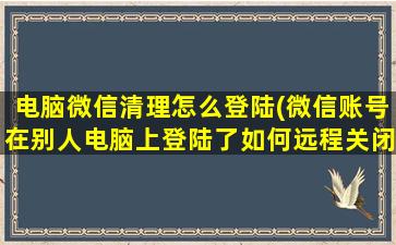 电脑微信清理怎么登陆(微信账号在别人电脑上登陆了如何远程关闭)