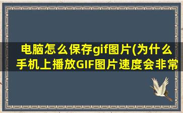 电脑怎么保存gif图片(为什么手机上播放GIF图片速度会非常快怎么变成正常速度)