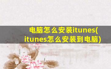 电脑怎么安装itunes(itunes怎么安装到电脑)