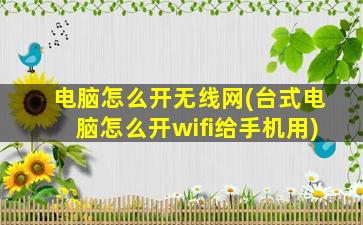 电脑怎么开无线网(台式电脑怎么开wifi给手机用)