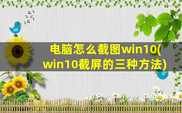 电脑怎么截图win10(win10截屏的三种方法)