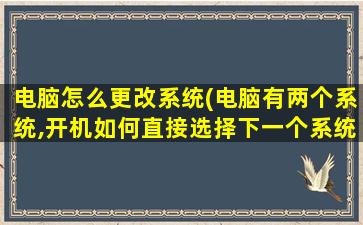 电脑怎么更改系统(电脑有两个系统,开机如何直接选择下一个系统)