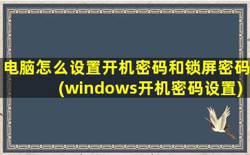 电脑怎么设置开机密码和锁屏密码(windows开机密码设置)