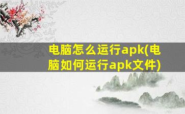 电脑怎么运行apk(电脑如何运行apk文件)