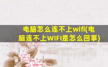 电脑怎么连不上wifi(电脑连不上WIFI是怎么回事)