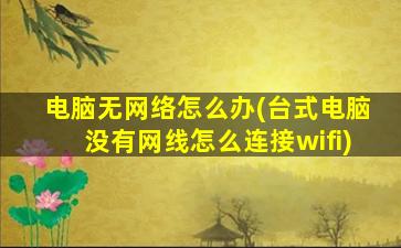 电脑无网络怎么办(台式电脑没有网线怎么连接wifi)