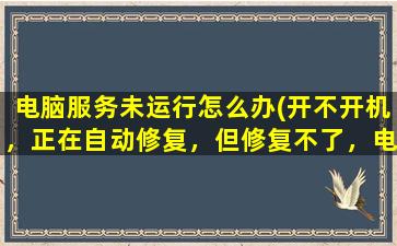 电脑服务未运行怎么办(开不开机，正在自动修复，但修复不了，电脑未正常启动，选项中有重新启动和高级选项，应该怎么办)