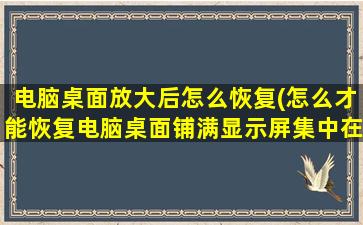 电脑桌面放大后怎么恢复(怎么才能恢复电脑桌面铺满显示屏集中在中间了，怎么才能恢复)